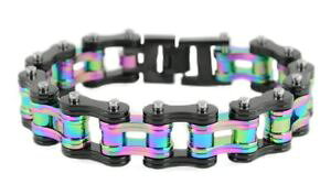 �y���������z�u���X���b�g�@�A�N�Z�T��?�@sk�h�[�u��sk1838 dos tonos negro arcoiris 19cm ancho doble eslabn diseo acero
