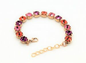 yzuXbg@ANZT?@[YS[hsNg[ejXXtXL[NX^GguXbgrose gold plated pink tone tennis bracelet with swarovski crystal elements