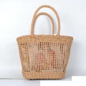 yzuXbg@ANZT?@Xg[obOnhobOVvv[J[lbgstraw bag handbag no decorative simple plain color net hollow textured woven