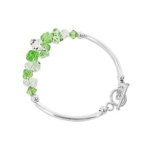 yzuXbg@ANZT?@X^[OVo[XtXL[GgNX^uXbgC`sterling silver swarovski elements green and clear crystal bracelet 75 inch
