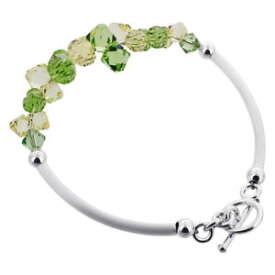 【送料無料】ブレスレット　アクセサリ—　スターリングシルバースワロフスキーエレメントブレスレットインチsterling silver swarovski elements yellow and green crystal bracelet 75 inch