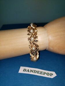 yzuXbg@ANZT?@GC{S[hg[[tp[r[YNuXbgavon gold tone leaf and pearl bead stone link bracelet jewelry