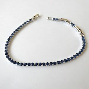 yzuXbg@ANZT?@Tt@CA1820ejXVo[ 22cm241 utennis bracelet man woman silver colour with blue sapphires 18 20 22 cm 241 u