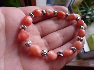 �y���������z�u���X���b�g�@�A�N�Z�T��?�@�T�[�����I�����W�u���X���b�gsalmon orange coral bracelet