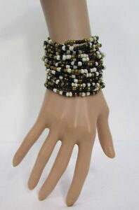 yzuXbg@ANZT?@kI[Hhi}`[_uo[hrARlnuovo donna multi perline braccialetto moda legno fibbia blu verde bianco nero