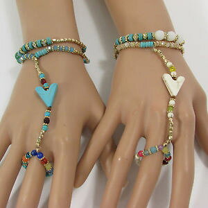 yzuXbg@ANZT?@[_rARmoda donna freccia bracciale catenella mano stile schiava anello bianco