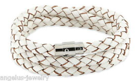 【送料無料】ブレスレット　アクセサリ—　ブレスレットリヴァホワイトステンレスクラスプalraune, leather bracelet riva , white, 58 cm, stainless steelmagnetic clasp