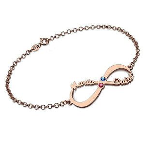 �y���������z�u���X���b�g�@�A�N�Z�T��?�@�p�[�\�i���C�Y�u���X���b�gpersonalized infinite love birthstone name bracelet for women mother day gift