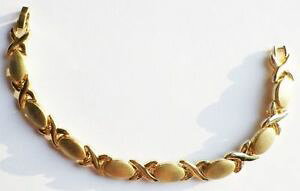 �y���������z�u���X���b�g�@�A�N�Z�T��?�@�r���e�[�W���g���W���G���u���X���b�g�����N�f�R�����[�t×�J���[�S�[���hvintage retro jewel bracelet link deco relief 0x0 color gold polished * 3345