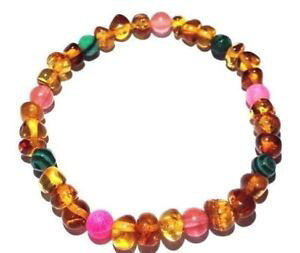 yzuXbg@ANZT?@ogfleurNI[csN}JCguXbgukadult fleur honey baltic amber quartz pink agate malachite stretch bracelet uk