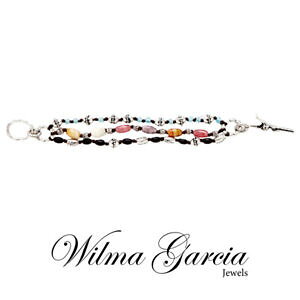 �y���������z�u���X���b�g�@�A�N�Z�T��?�@wilma garcia3�X�g�����O�r�[�f�B�b�h�u���X���b�gmulticolouredwilma garcia luxury multicoloured three string decorative beaded bracelet