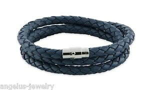 �y���������z�u���X���b�g�@�A�N�Z�T��?�@�u���X���b�g�����@�X�e�����X�N���X�valraune, leather bracelet riva , blue, 58 cm, stainless steelmagnetic clasp