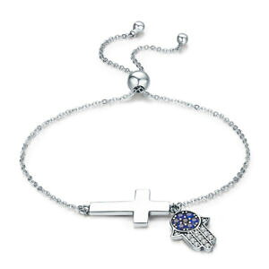 �y���������z�u���X���b�g�@�A�N�Z�T��?�@�X�g�����Ohamsa�N���X�p���[925925 solid silver bracelet with adjustable string hand hamsa faith cross power