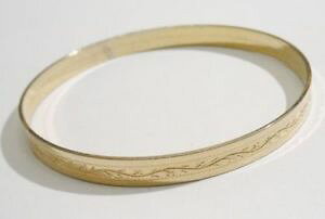 �y���������z�u���X���b�g�@�A�N�Z�T��?�@listingvintage�u���X���b�gengraved�S�[���h* 3468 listingvintage trinket bracelet former finely engraved floral rigid gold color * 34