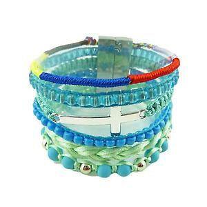 �y���������z�u���X���b�g�@�A�N�Z�T��?�@�u���W��brazilian bracelet ethnic stranded beads string braided cotton fashion