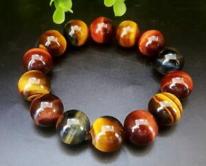 �y���������z�u���X���b�g�@�A�N�Z�T��?�@�r�[�h�u���X���b�g 16mm natural colorful tiger eye stone gemstone beads jewelry bracelet