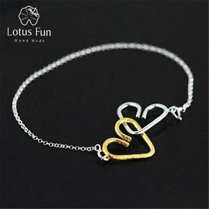 �y���������z�u���X���b�g�@�A�N�Z�T��?�@���}���`�b�N�X�^�[�����O�V���o�[�N���G�C�e�B�u�n�[�g�u���X���b�glotus fun romantic sweet heart to heart bracelet in 925 sterling silver creative