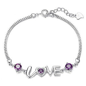 yzuXbg@ANZT?@Tt@CAkS[hbLX^[OVo[uXbgcreated sapphire 18k gold plated 925 sterling silver love bracelet 675