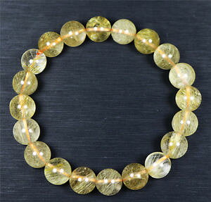 yzuXbg@ANZT?@`uXbg95mmaaaanatural golden rutilated quartz crystal round beads bracelet 95mm aaaa