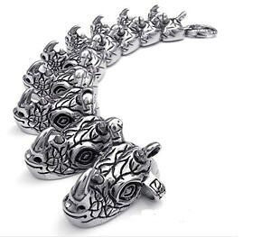 �y���������z�u���X���b�g�@�A�N�Z�T��?�@39mm fashion mens stainless steel rhino head bikerchainbracelet 939mm fashion mens stainless steel rhino head biker chain