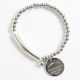 【送料無料】ブレスレット　アクセサリ—　シルバービーズラウンドペンダントチャームブレスレットwomen silver tone surgical steel ball beaded dangle round pendant charm bracelet