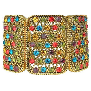 yzuXbg@ANZT?@J[Nn[NCuXbg}`J[goldtone kirks folly harlequin sparkle stretch braceletmulticolorantique goldtone