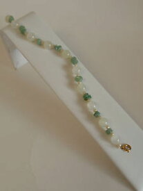 【送料無料】ブレスレット　アクセサリ—　ヴィンテージ75ガラスグリーンフィルムストーンブレスレットvintage 75 glass bead green rough cut polished jade stone strand bracelet