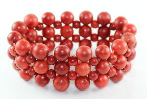 �y���������z�u���X���b�g�@�A�N�Z�T��?�@�X�g���b�`�u���X���b�gred coral stretch bracelet