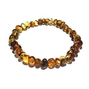 �y���������z�u���X���b�g�@�A�N�Z�T��?�@�o���g�u���X���b�gadult earthy sleep polished rare green baltic amber stretch bracelet love amber