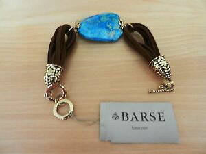 �y���������z�u���X���b�g�@�A�N�Z�T��?�@�^�[�R�C�Y�W���X�p�[�u���X���b�g�h��barse genuine turquoise jasper stone toggle bracelet msrp 68