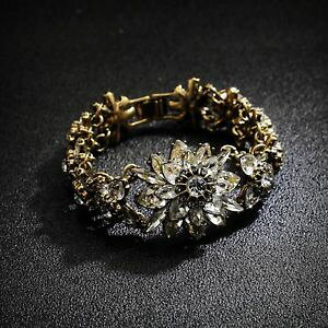 �y���������z�u���X���b�g�@�A�N�Z�T��?�@�r���e�[�W�N���Xbraccialetto floreale cristallo brillante retr antico vintage stile class