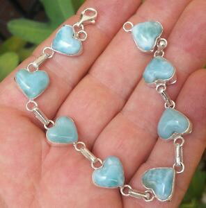 �y���������z�u���X���b�g�@�A�N�Z�T��?�@larimar925�X�^�[�����Obracelet ha29blue heart larimar stones 925 sterling silver bracelet ha29