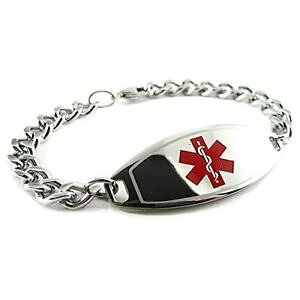 �y���������z�u���X���b�g�@�A�N�Z�T��?�@�J�X�^���u���X���b�g�X�`�[��myiddr custom engraved medical id bracelet 316l steel, teen amp; adult medium 5mm