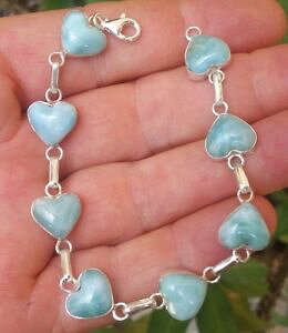 �y���������z�u���X���b�g�@�A�N�Z�T��?�@larimar925�X�^�[�����Obracelet ha30blue heart larimar stones 925 sterling silver bracelet ha30