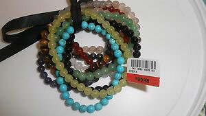 �y���������z�u���X���b�g�@�A�N�Z�T��?�@�p�\�R���X�g���b�`�u���X���b�g listing10pc genuine gemstones and color enhanced stretch bracelets
