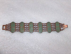 �y���������z�u���X���b�g�@�A�N�Z�T��?�@�r���e�[�W�G�i�����u���X���b�gvintage very nice copper and enamel bracelet