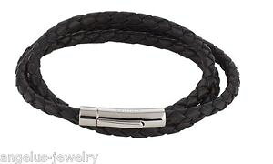 �y���������z�u���X���b�g�@�A�N�Z�T��?�@�u���X���b�g�m���[��alraune eternit, bracelet en cuir, 3reihig,noir, 57 cm, fermoir acier inox