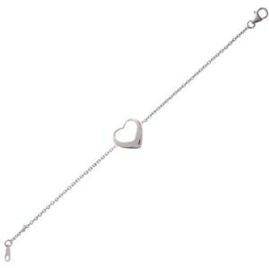 �y���������z�u���X���b�g�@�A�N�Z�T��?�@�V���o�[�u���X���b�g�`�F�[��925 silver bracelet chain maille fort 08mm hollow heart 11mm