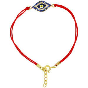 yzuXbg@ANZT?@bhVNuXbgred silk bracelet w sterling silver jeweled evil eye cz charm