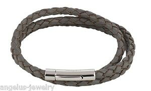 �y���������z�u���X���b�g�@�A�N�Z�T��?�@�u���X���b�g�O���[mandrake eternity , leather bracelet, 3 rows, grey, 57 cm,