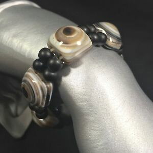 �y���������z�u���X���b�g�@�A�N�Z�T��?�@�u���X���b�g�J�t�X�{�^��bracelet agate eye of buddha fish sagittarius cufflinks charmstone a
