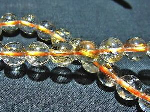 yzuXbg@ANZT?@S[f`Ehr[YuXbgXgb`85mm natural golden rutilated quartz round beads stretch bracelet gift bl2351