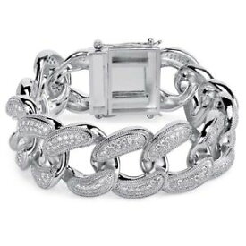 【送料無料】ブレスレット　アクセサリ—　kホワイトゴールドマイアミリンクブレスレット18k white gold fully iced out miami link micropave men heavy bracelet 28mm