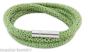 �y���������z�u���X���b�g�@�A�N�Z�T��?�@�u���X���b�g���C�g�O���[��alraune, bracelet en cuir viper , couleur light green ,57 cm,