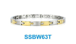 �y���������z�u���X���b�g�@�A�N�Z�T��?�@�V���o�[�X�e�����X�X�`�[�������N�u���X���b�gskiny silver amp; gold women magnetic stainless steel 316l link bracelet ssbw63t