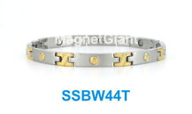 【送料無料】ブレスレット　アクセサリ—　トーンネジステンレススチールリンクブレスレットゴールドシルバー2 tone screw design women magnetic stainless steel link bracelet gold amp; silver