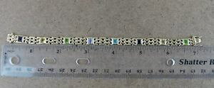yzuXbg@ANZT?@S[hJ[Xg[X^[OVo[uXbgObeautiful gold color 8 stone sterling silver bracelet 7 206 grams