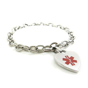�y���������z�u���X���b�g�@�A�N�Z�T��?�@�o�C�p�X�u���X���b�g�X�`�[��myiddr womens gastric bypass bracelet, medical id charm steel, preengraved