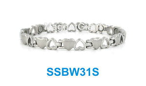 �y���������z�u���X���b�g�@�A�N�Z�T��?�@�I�[�v���N���[�Y�X�e�����X�X�`�[�������N�u���X���b�gsilver open and close heart women magnetic stainless steel link bracelet