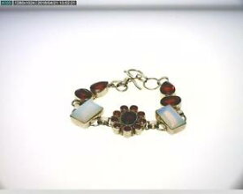 【送料無料】ブレスレット　アクセサリ—　 listingsterling silver 8 bracelet with synthetic red and opalescent stones b4163